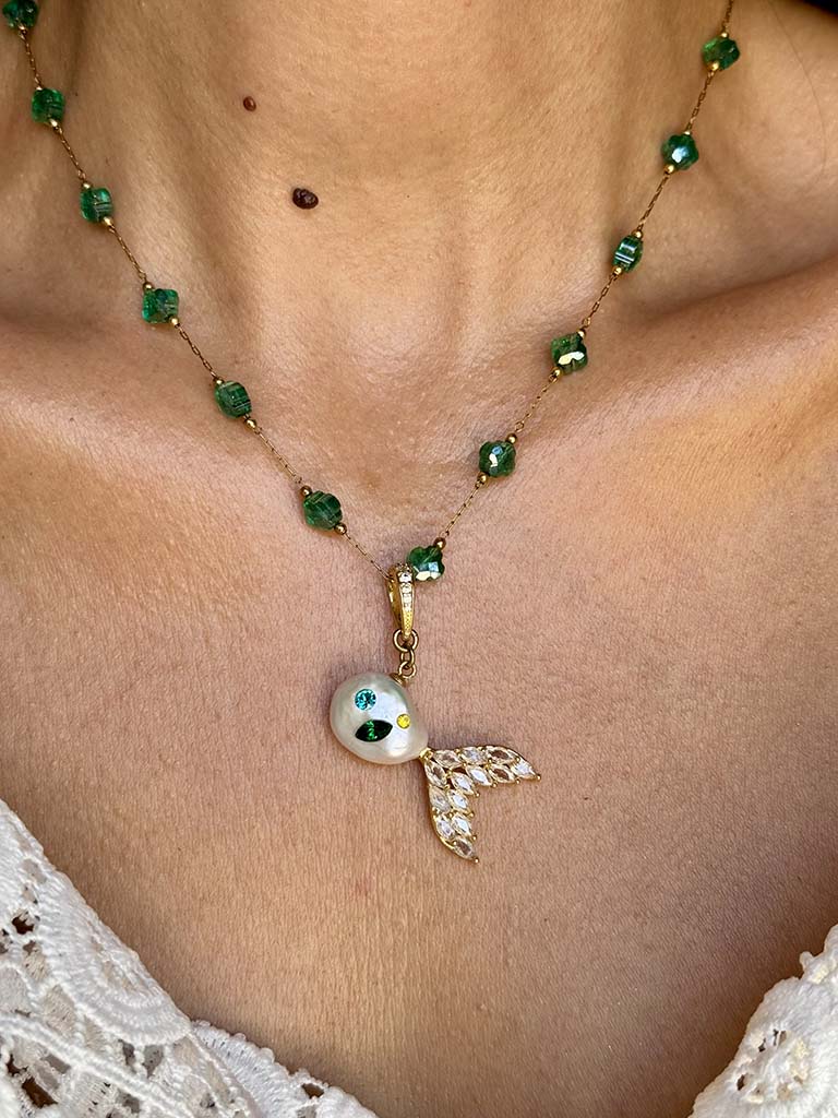 Κολιέ Ψαράκι Emerald