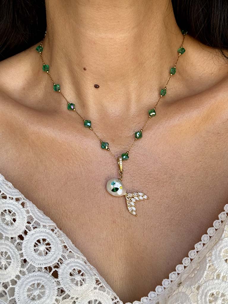 Κολιέ Ψαράκι Emerald