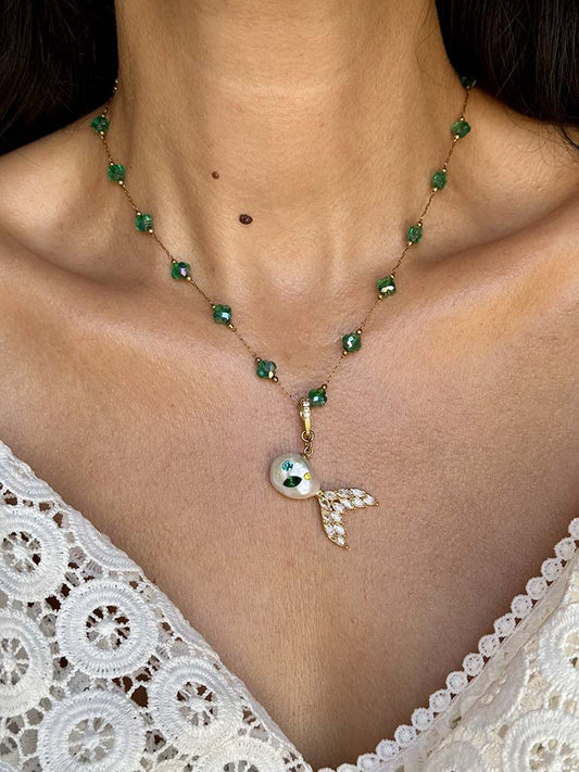 Κολιέ Ψαράκι Emerald