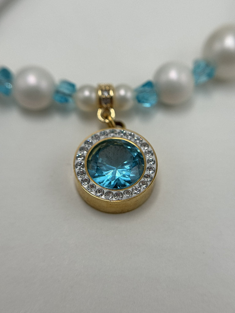 Χειροποίητο Κολιέ Aqua Crystal