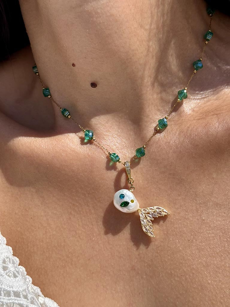 Κολιέ Ψαράκι Emerald