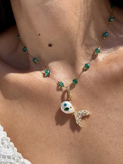 Κολιέ Ψαράκι Emerald