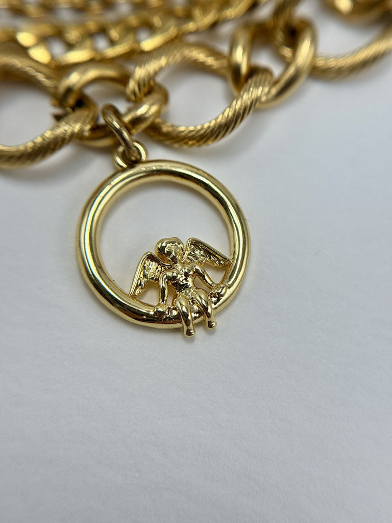 Χρυσό Layered Statement Κολιέ με Σταυρούς & Charms