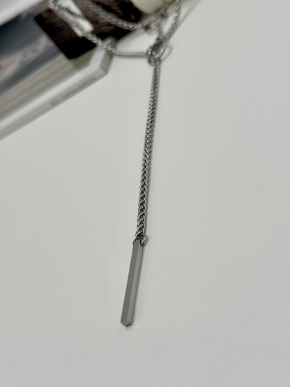 Minimal choker με κρίκους και διπλή αλυσίδα