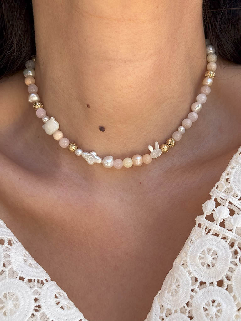 Κολιέ Choker με ημιπολύτιμους λίθους