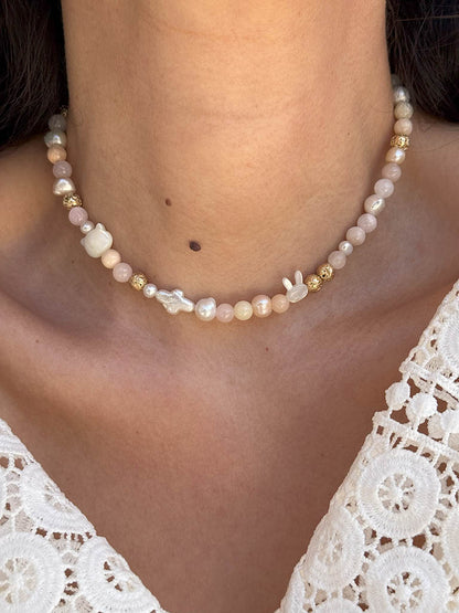 Κολιέ Choker με ημιπολύτιμους λίθους