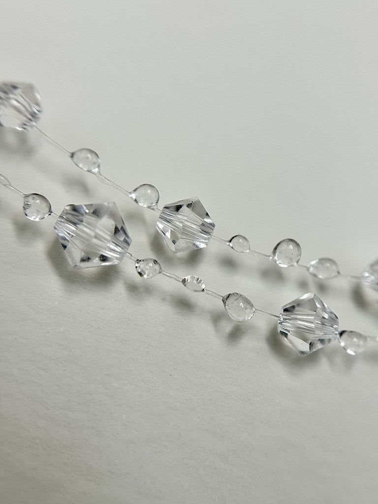 Χειροποίητο Διπλό Κολιέ Water Drops με Κρύσταλλα Preciosa