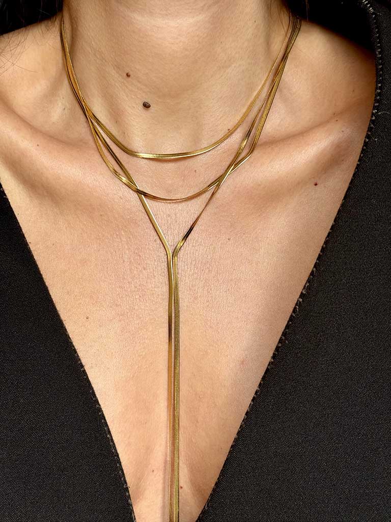 Snake layered ατσάλινο κολιέ