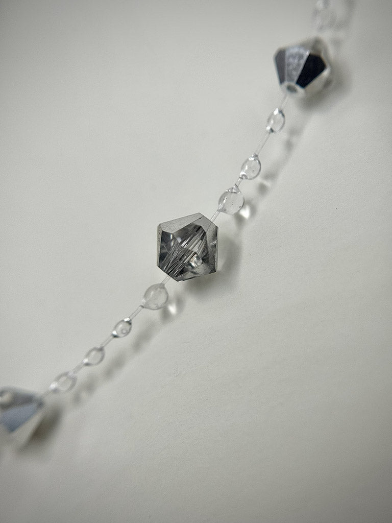 Handmade Water Drops Silver Night Necklace with Preciosa Crystals
