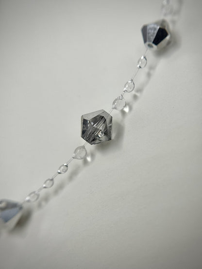 Handmade Water Drops Silver Night Necklace with Preciosa Crystals