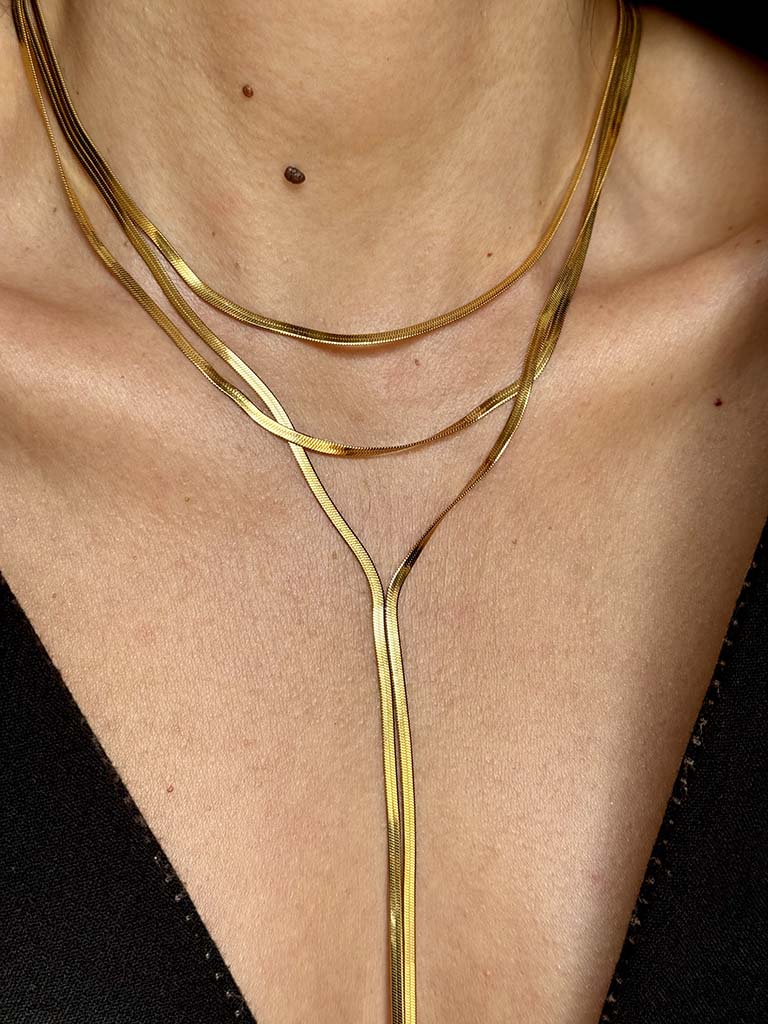 Snake layered ατσάλινο κολιέ