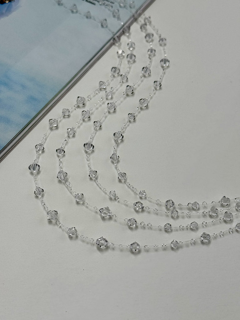 Χειροποίητο Τετραπλό Κολιέ με Κρύσταλλα Preciosa – Water Drops