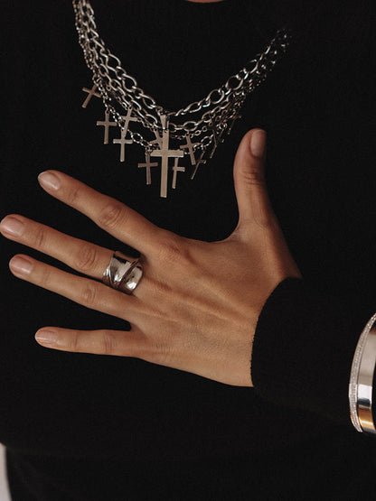 Textured chunky ring