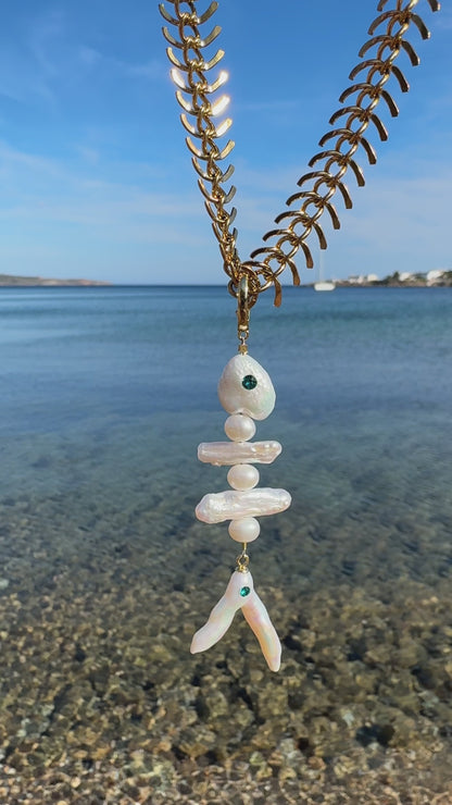 Κολιέ Ψαροκόκκαλο με Αποσπώμενο Fishbone Pendant