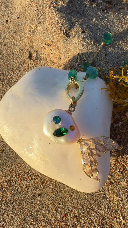 Κολιέ Ψαράκι Emerald